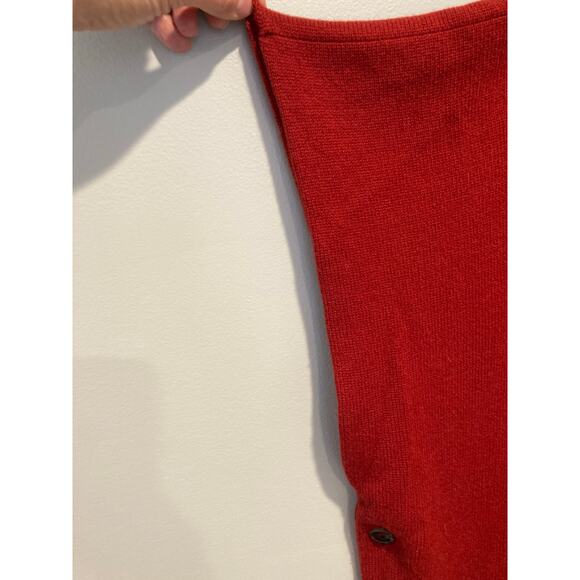 Eskandar Red Extrafine Wool Cashmere Tabard Cardigan Wrap Shawl Sweater OS - Picture 6 of 8